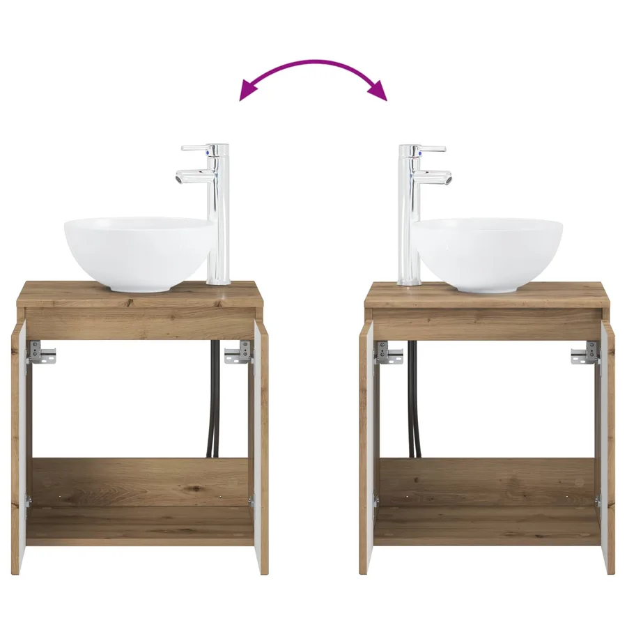 Ensemble d'armoire de salle de bain 4 pc Chêne artisanal - 13
