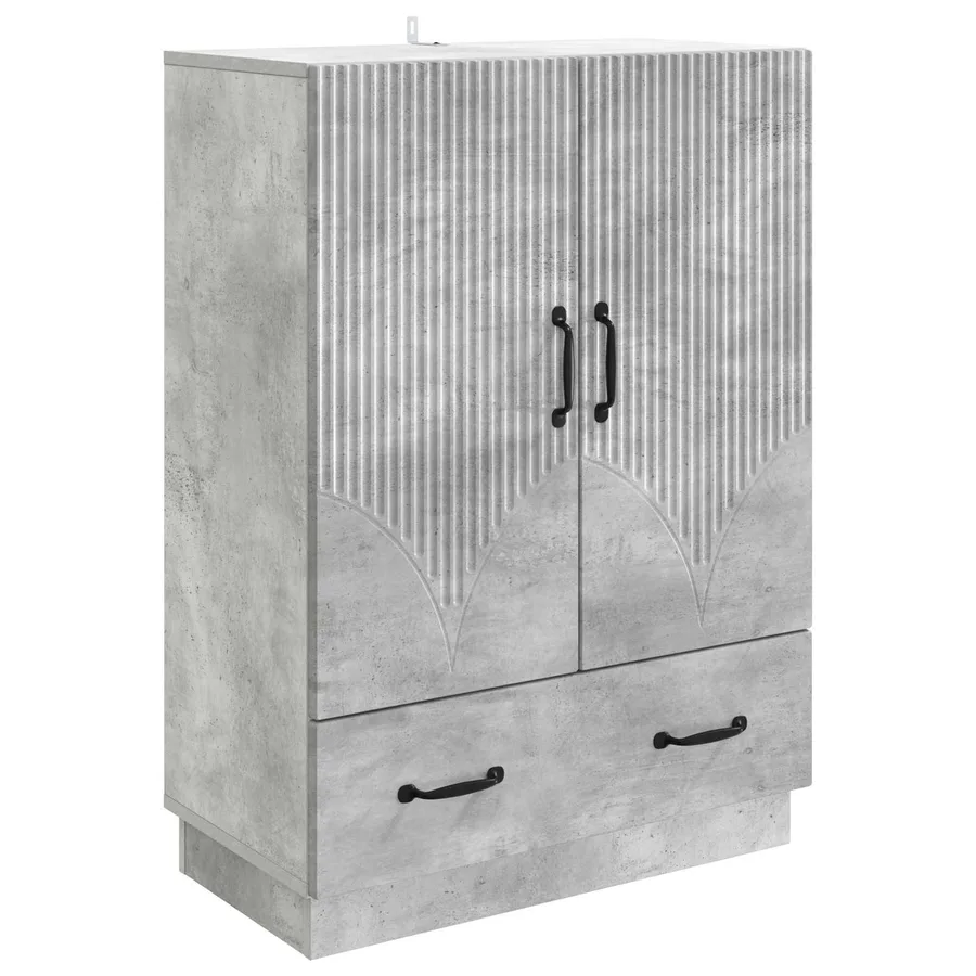 Buffet Gris béton 66 x 34,5 x 92 cm Bois d'ingénierie - 2