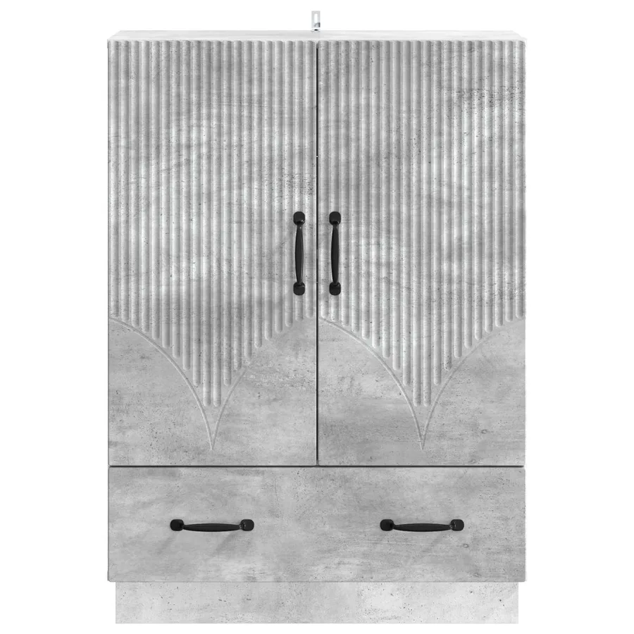 Buffet Gris béton 66 x 34,5 x 92 cm Bois d'ingénierie - 5