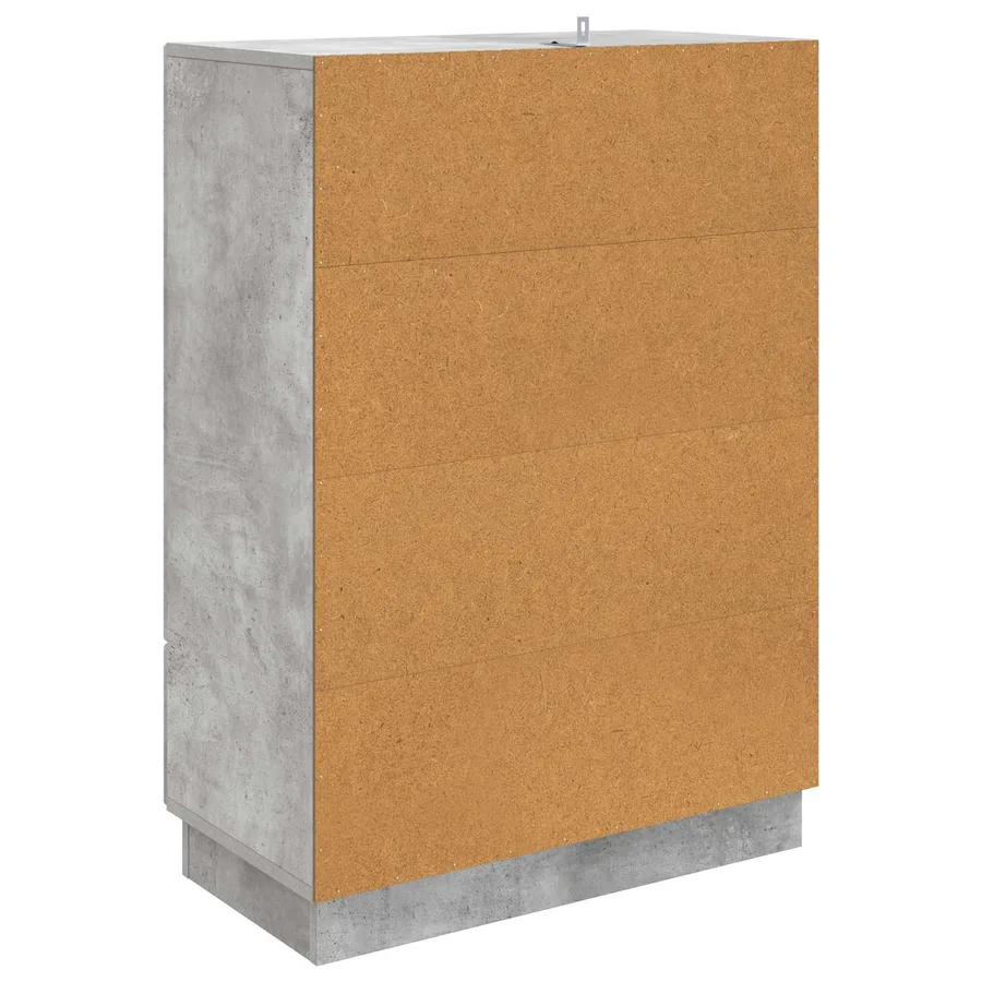 Buffet Gris béton 66 x 34,5 x 92 cm Bois d'ingénierie - 7