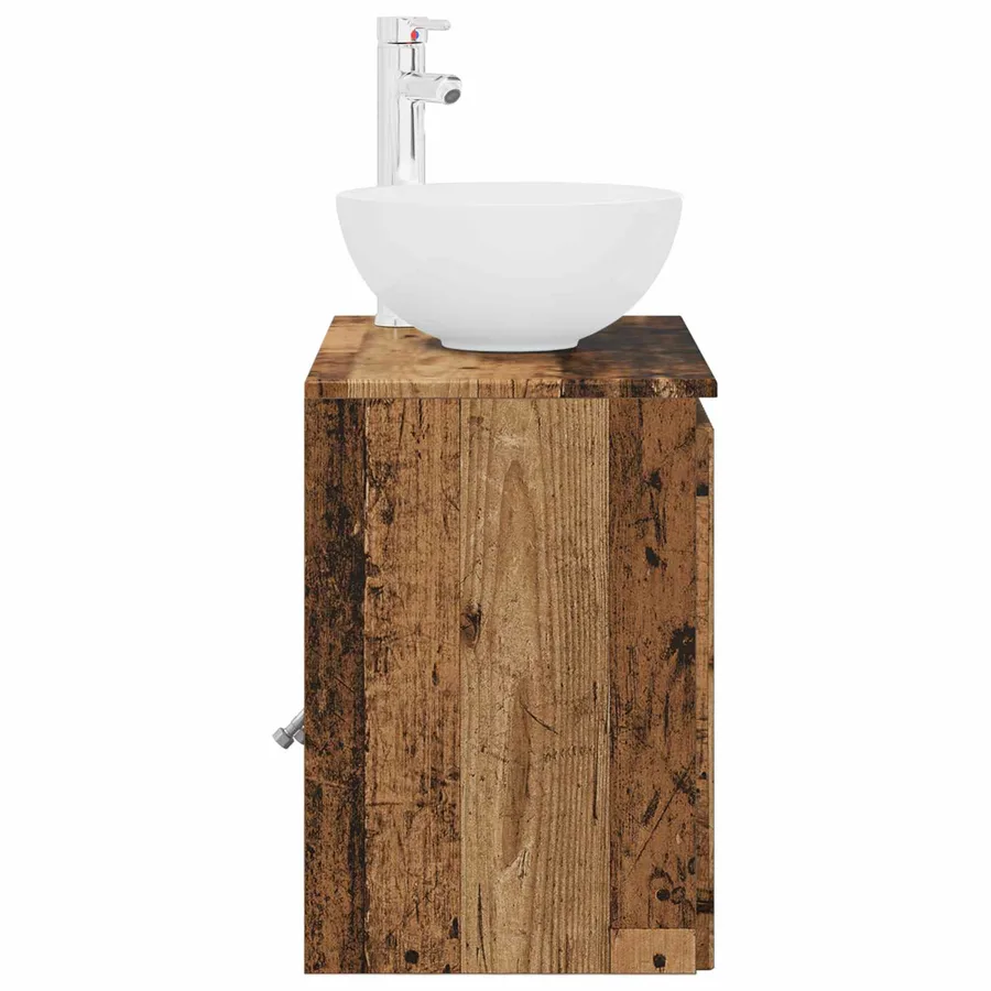 Vanité de lavabo mural Bois ancien 49,5 x 35 x 63 cm - 4