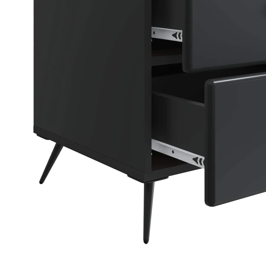 Cabinet de chevet Noir 43 x 41 x 66,5 cm Bois d'ingénierie - 9