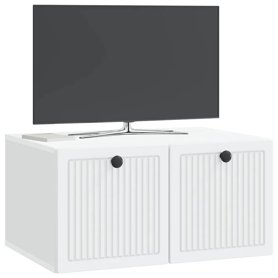 Meuble TV mural Blanc 59,5 x 41 x 30 cm Bois d'ingénierie - 3