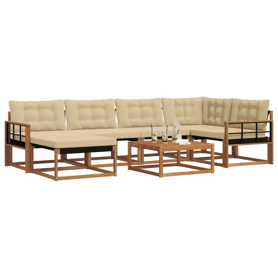 Ensemble de canapés d'extérieur 19 pcs Naturel et Beige - 3