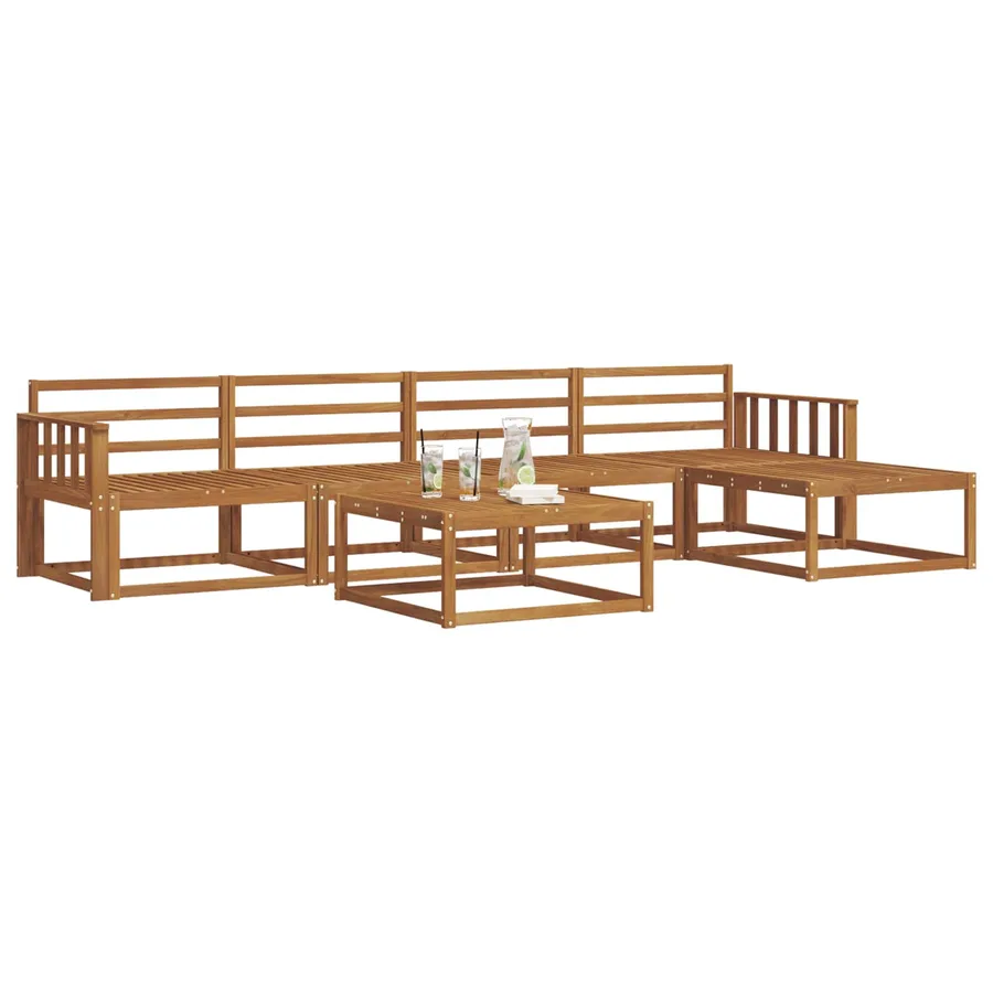 Ensemble de canapés d'extérieur 6 pcs Naturel - 3