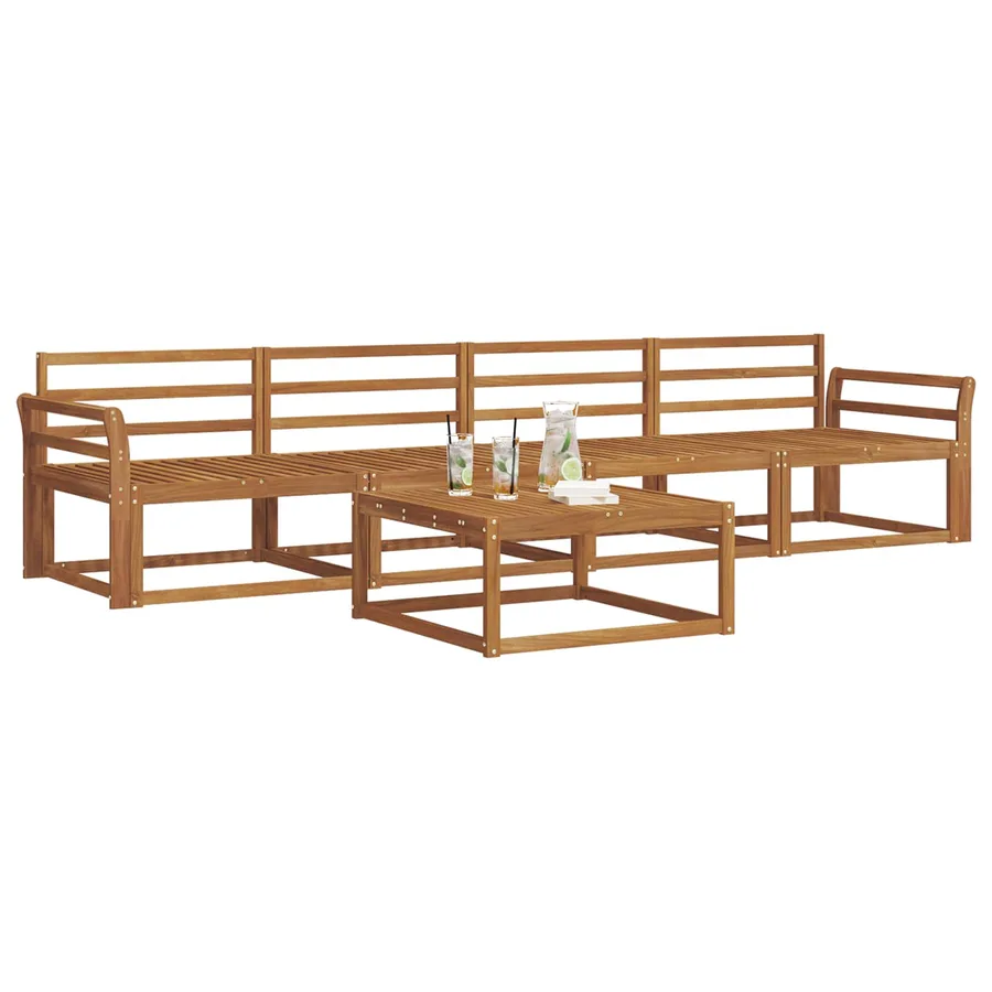 Ensemble de canapés d'extérieur 5 pcs Naturel - 3