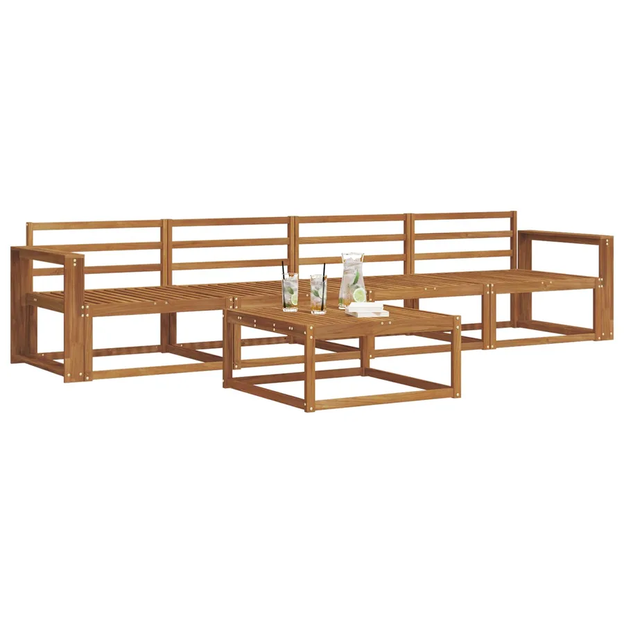 Ensemble de canapés d'extérieur 5 pcs Naturel - 3