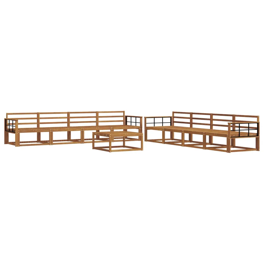 Ensemble de canapés d'extérieur 9 pcs Naturel - 2