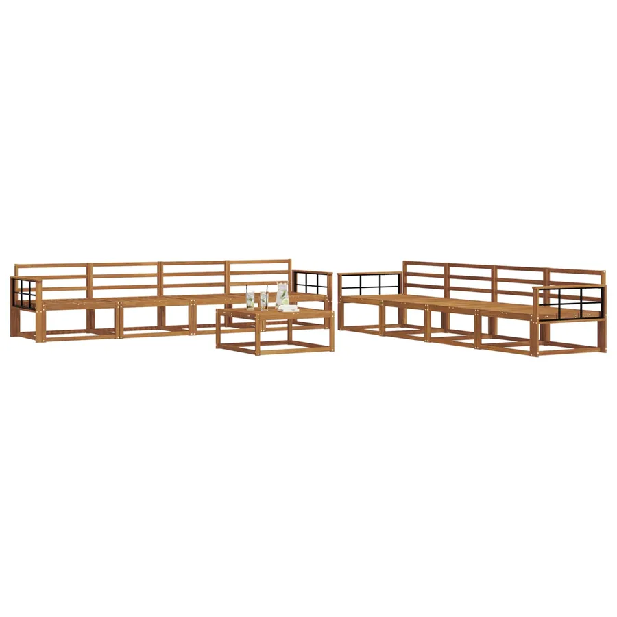 Ensemble de canapés d'extérieur 9 pcs Naturel - 3