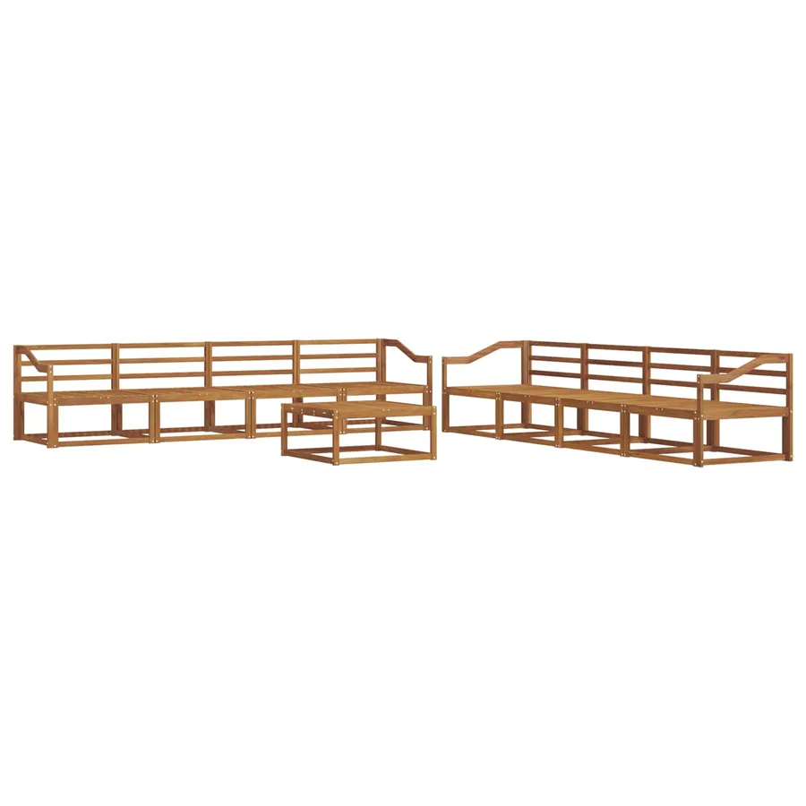 Ensemble de canapés d'extérieur 9 pcs Naturel - 2