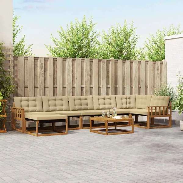 Ensemble de canapés d'extérieur 22 pcs Naturel et Beige