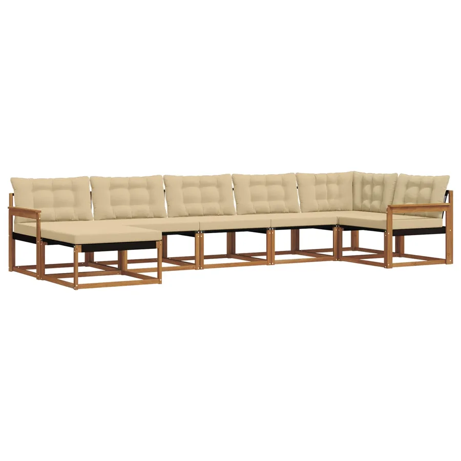 Ensemble de canapés d'extérieur 7 pcs Naturel et Beige - 2