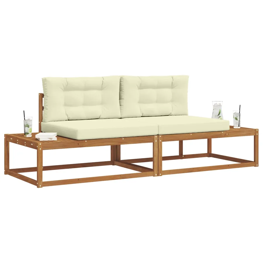 Ensemble de canapés d'extérieur avec coussin Naturel et Crème - 3