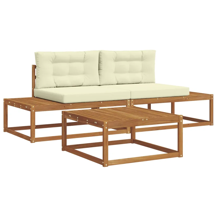 Ensemble de canapés d'extérieur avec coussin Naturel et Crème - 2