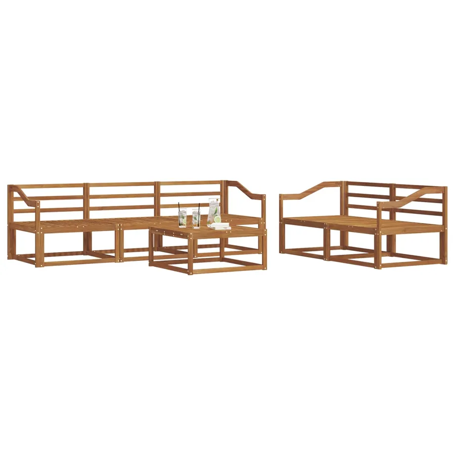 Ensemble de canapés d'extérieur 6 pcs Naturel - 3