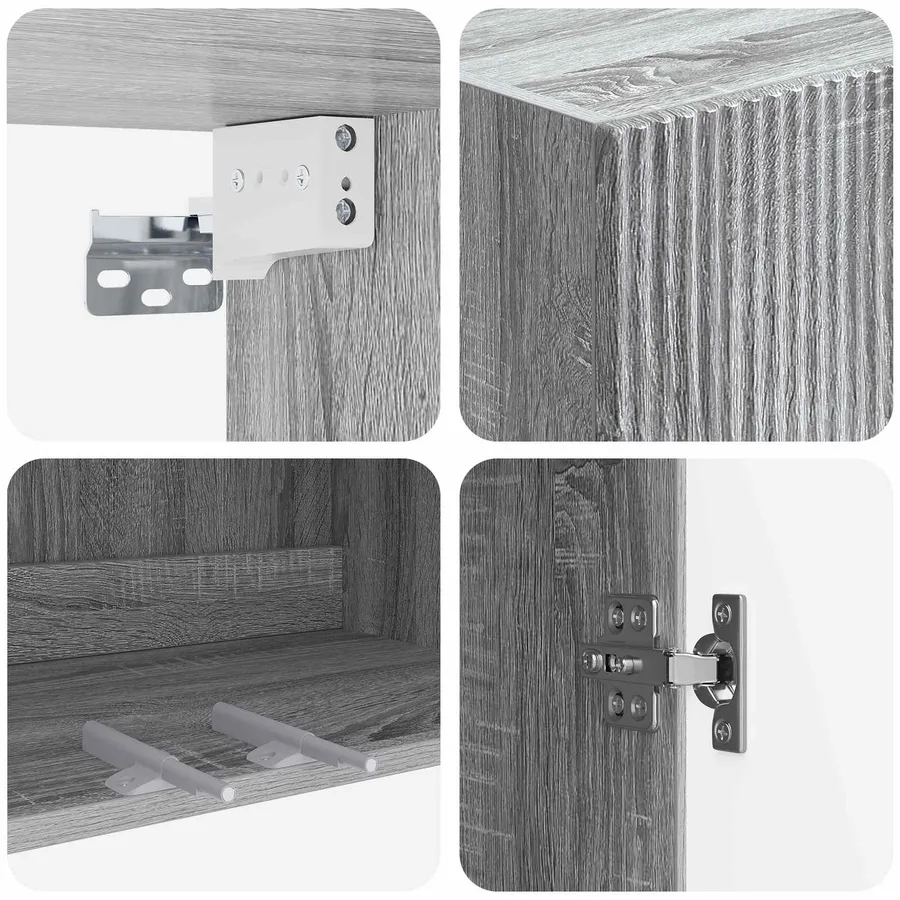 Armoire Murale Sonoma gris 59 x 31 x 60 cm Bois d'ingénierie - 7