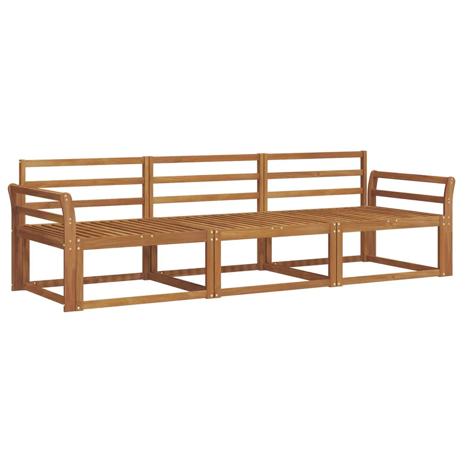 Ensemble de canapés d'extérieur 3 pcs Naturel - 2