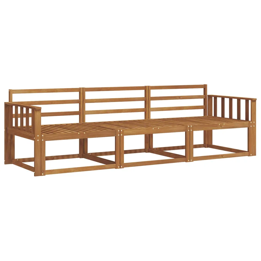 Ensemble de canapés d'extérieur 3 pcs Naturel - 2