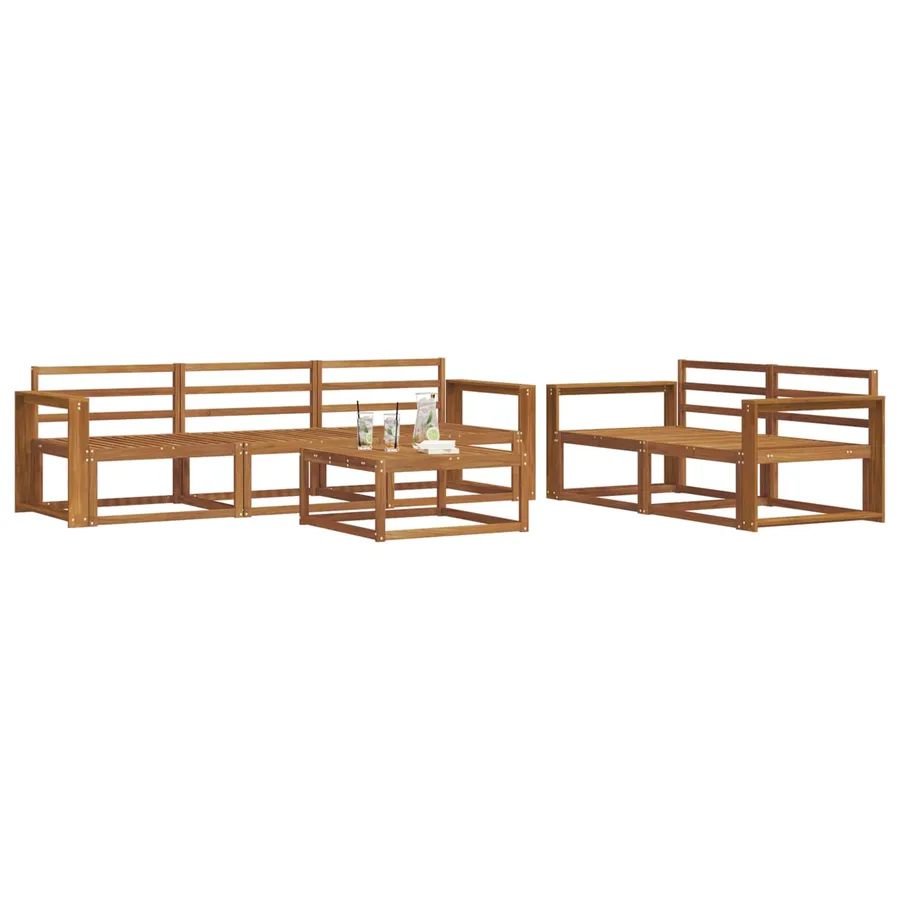 Ensemble de canapés d'extérieur 6 pcs Naturel - 3