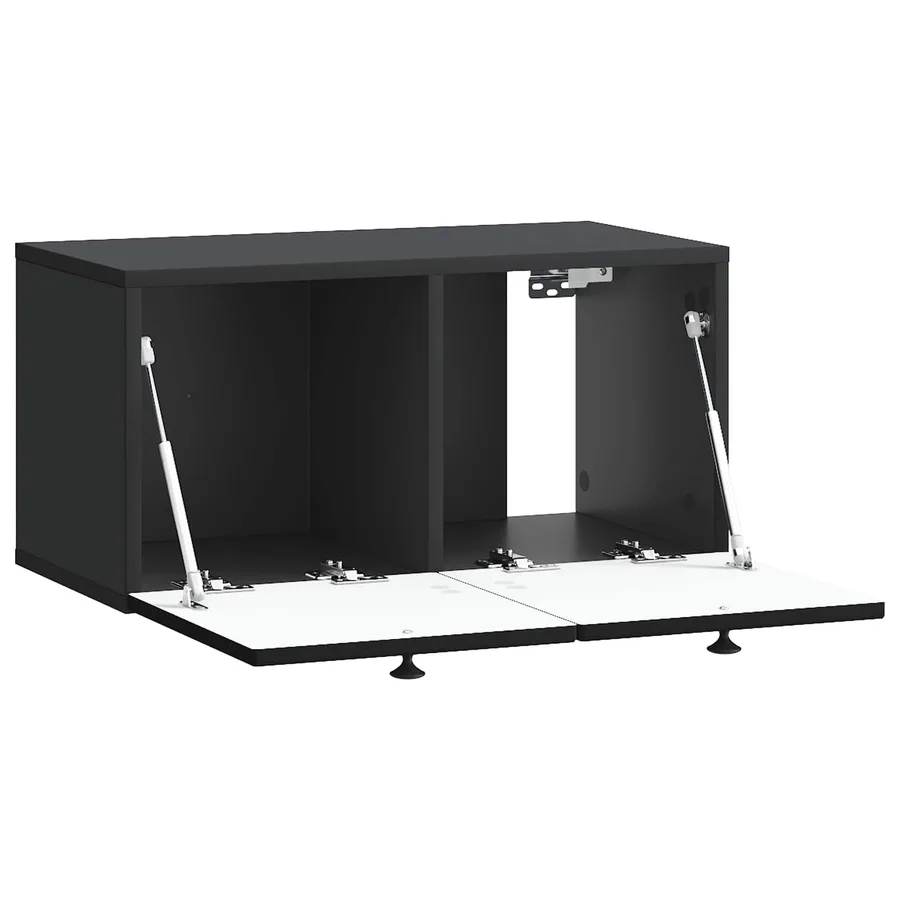 Meuble TV mural Noir 59,5 x 31 x 30 cm Bois d'ingénierie - 5