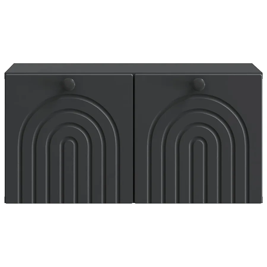 Meuble TV mural Noir 59,5 x 31 x 30 cm Bois d'ingénierie - 6