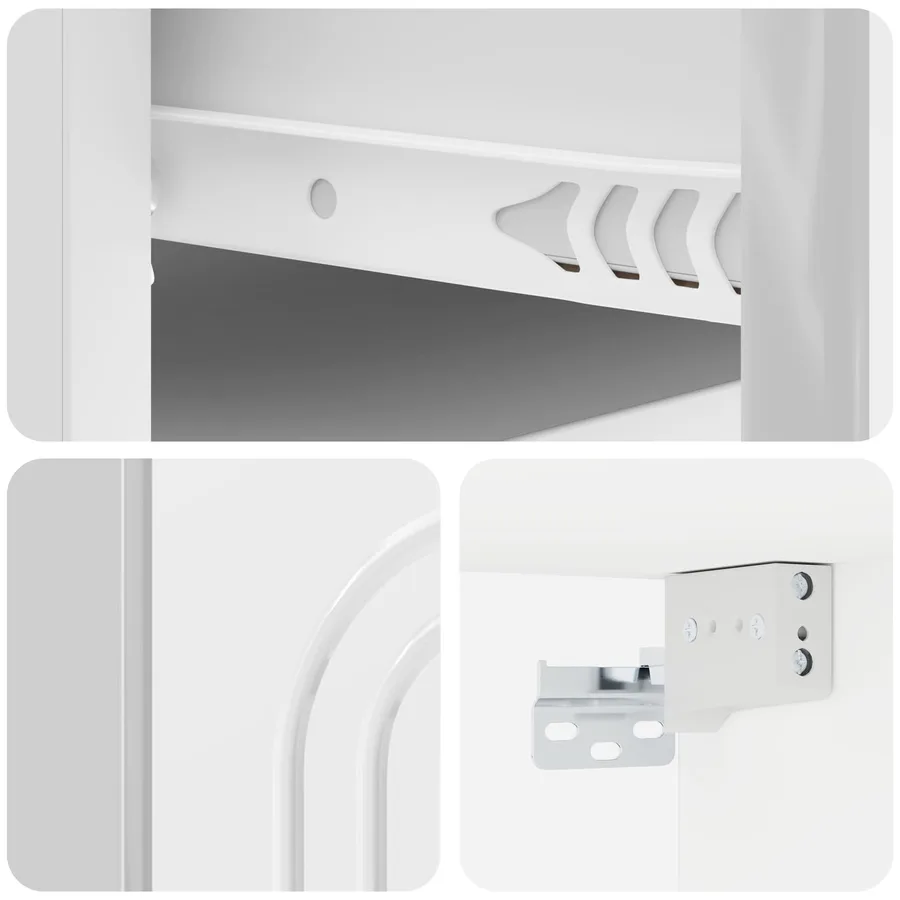 Cabinet de chevet mural 2 pcs Blanc brillant 49 x 34,5 x 20 cm - 10