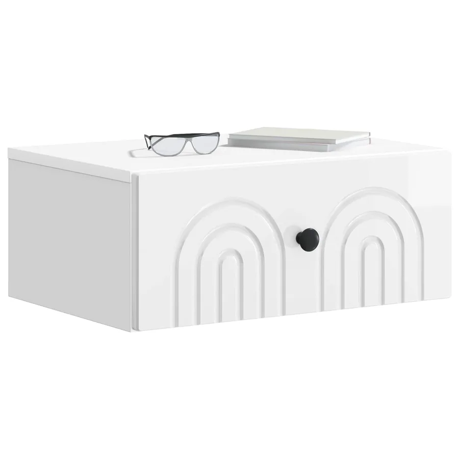 Cabinet de chevet mural 2 pcs Blanc brillant 49 x 34,5 x 20 cm - 3