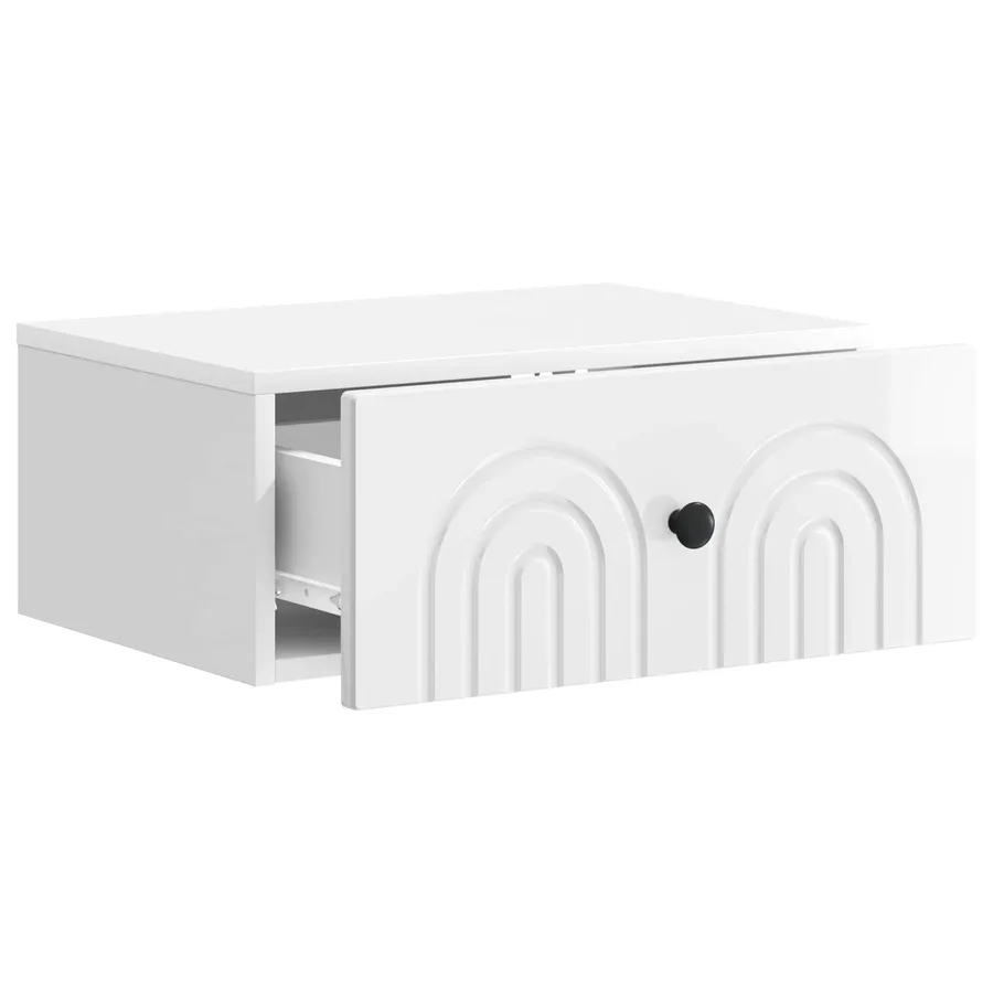 Cabinet de chevet mural 2 pcs Blanc brillant 49 x 34,5 x 20 cm - 6