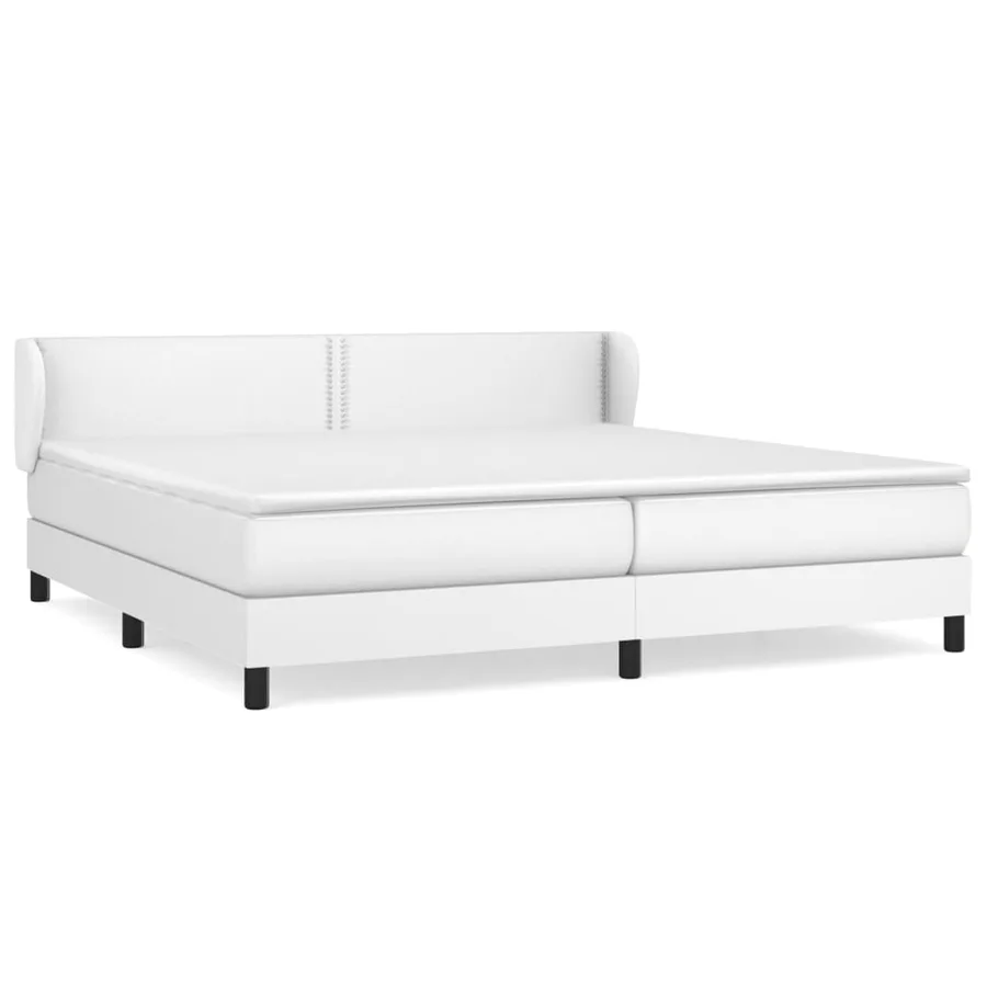 Sommier à lattes de lit avec matelas Blanc 200x200cm Similicuir - 2