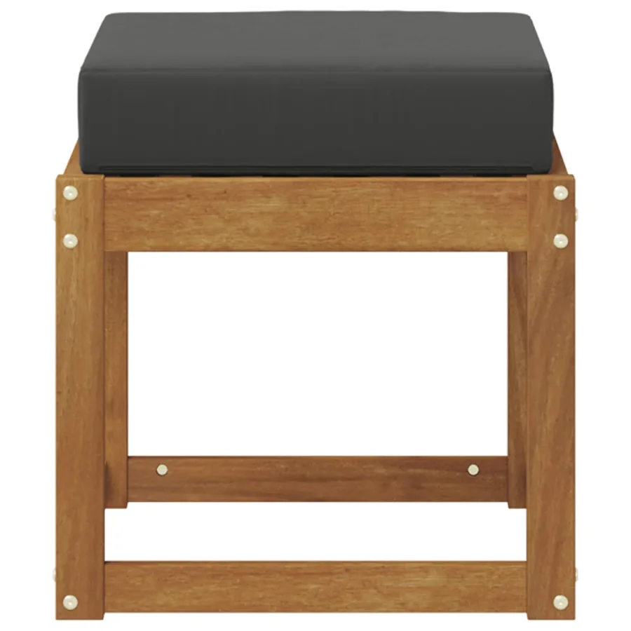 Banc de Tabouret Naturel et Anthracite 43 x 43 x 37 cm - 3