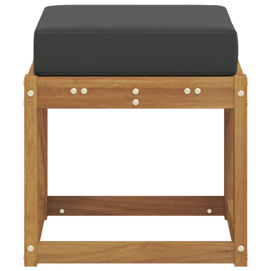 Banc de Tabouret Naturel et Anthracite 43 x 43 x 37 cm - 4