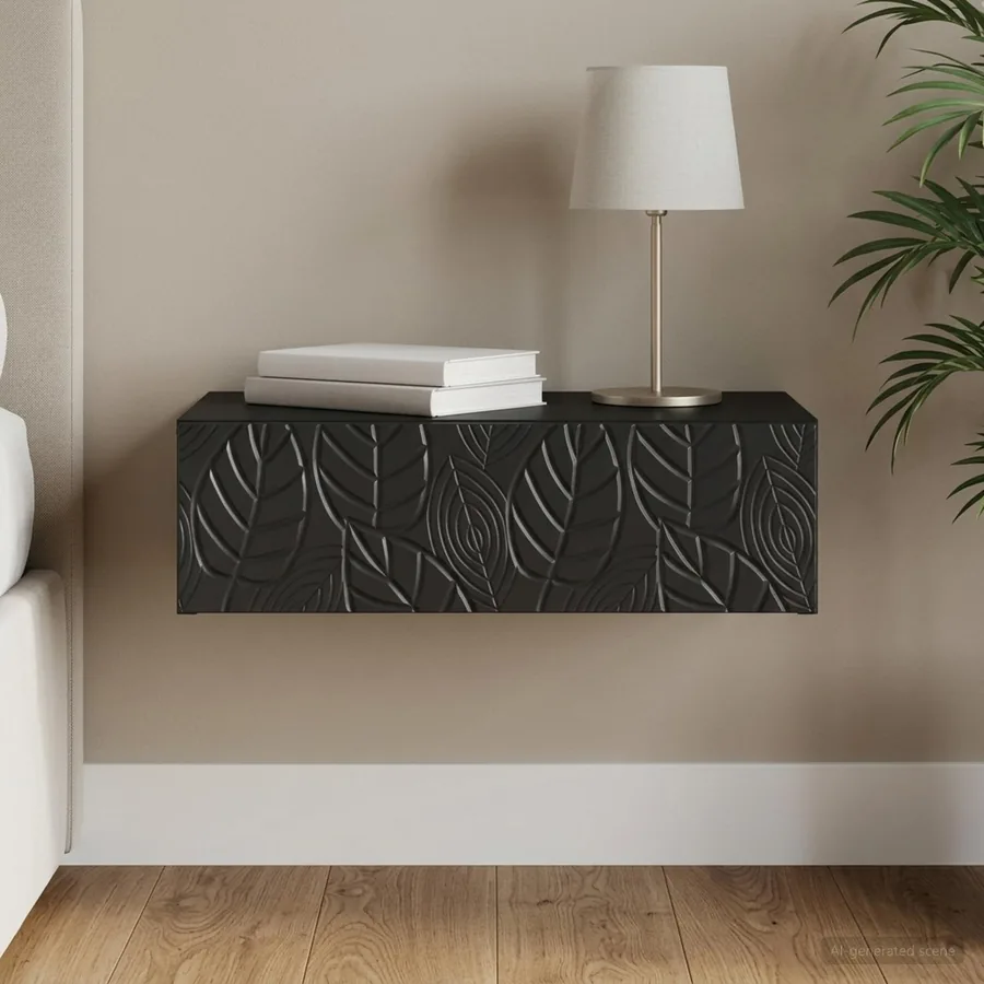 Table d'appoint murale Noir 59 x 34,5 x 17 cm Bois d'ingénierie