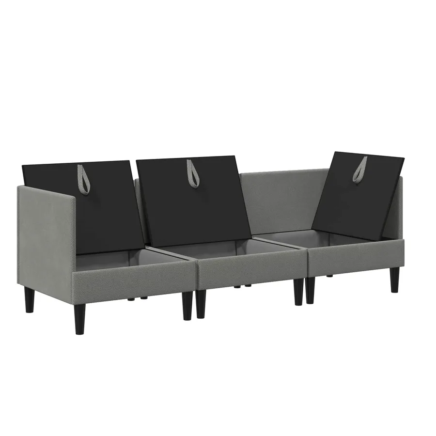 Ensemble de meubles pour le salon 3 pcs Gris foncé Tissu - 6