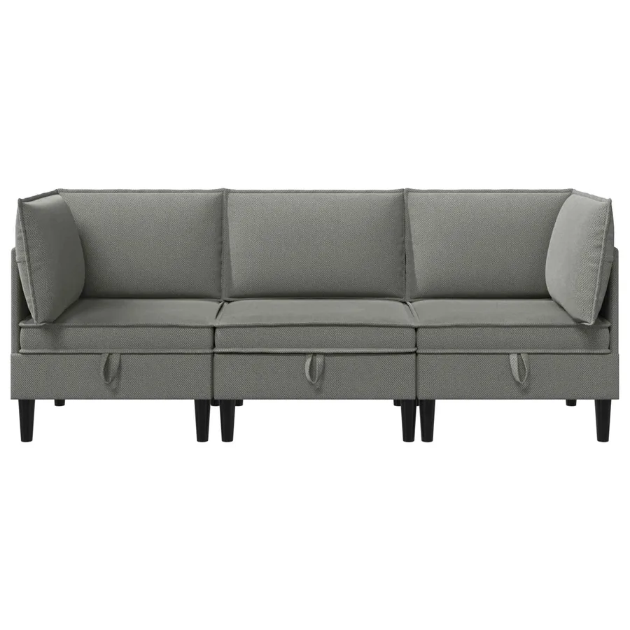 Ensemble de meubles pour le salon 3 pcs Gris foncé Tissu - 7