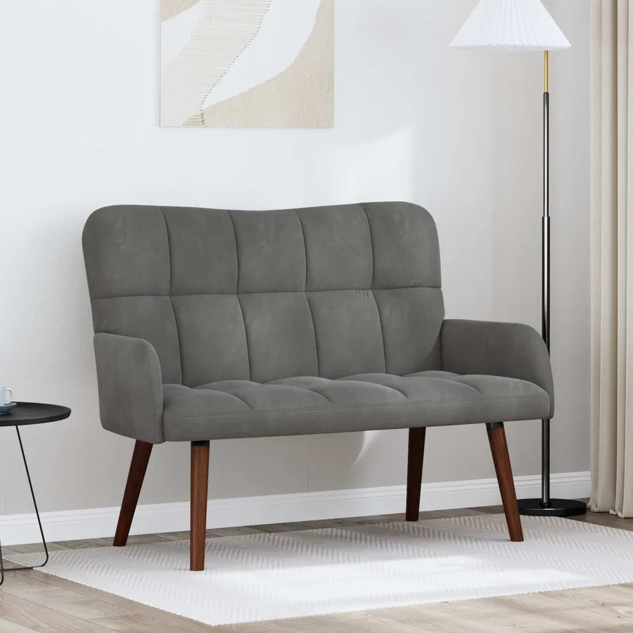 Sofa 2 places Gris foncé 115 x 61 x 87 cm Velours