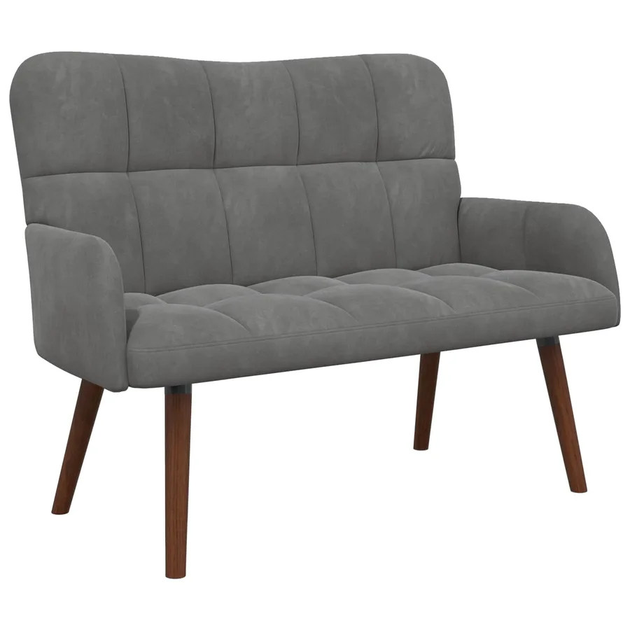 Sofa 2 places Gris foncé 115 x 61 x 87 cm Velours - 2