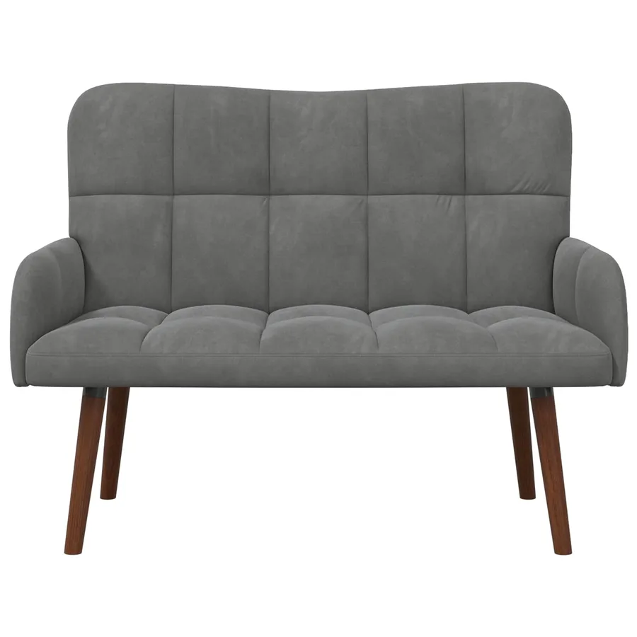 Sofa 2 places Gris foncé 115 x 61 x 87 cm Velours - 4