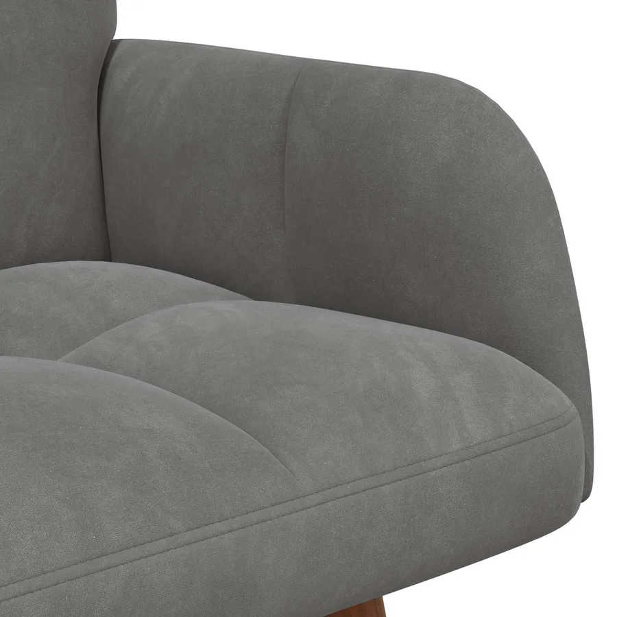 Sofa 2 places Gris foncé 115 x 61 x 87 cm Velours - 7