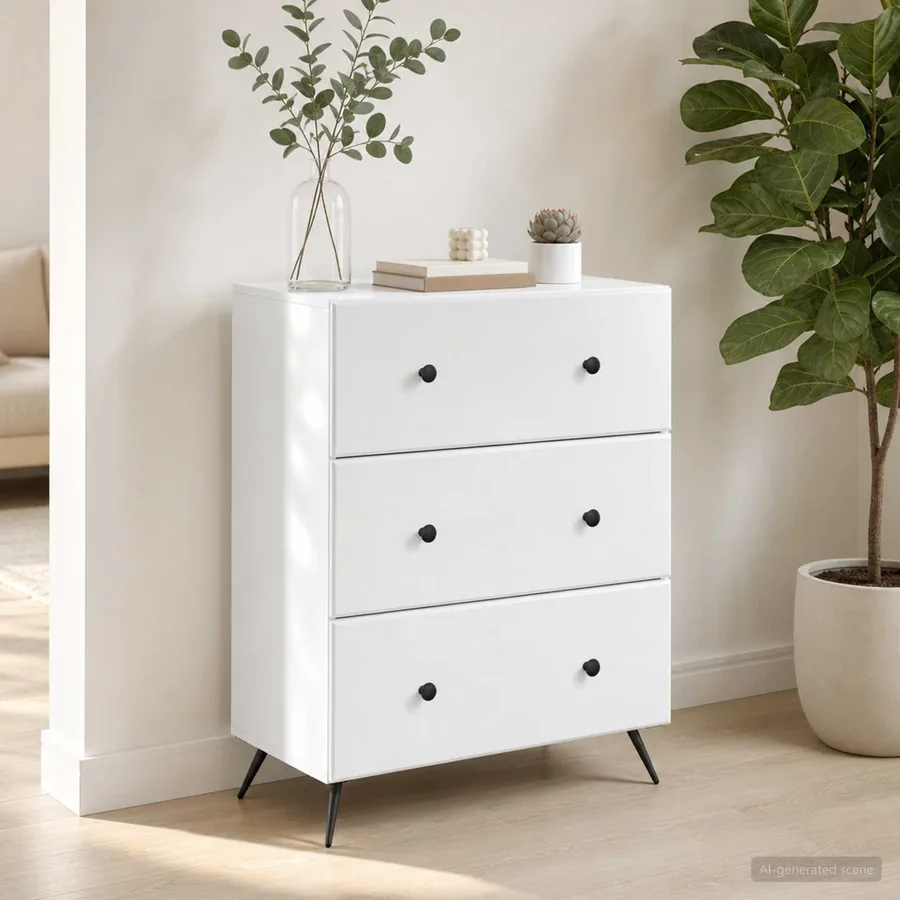 Armoire à tiroirs Blanc 66 x 34,5 x 90 cm Bois d'ingénierie