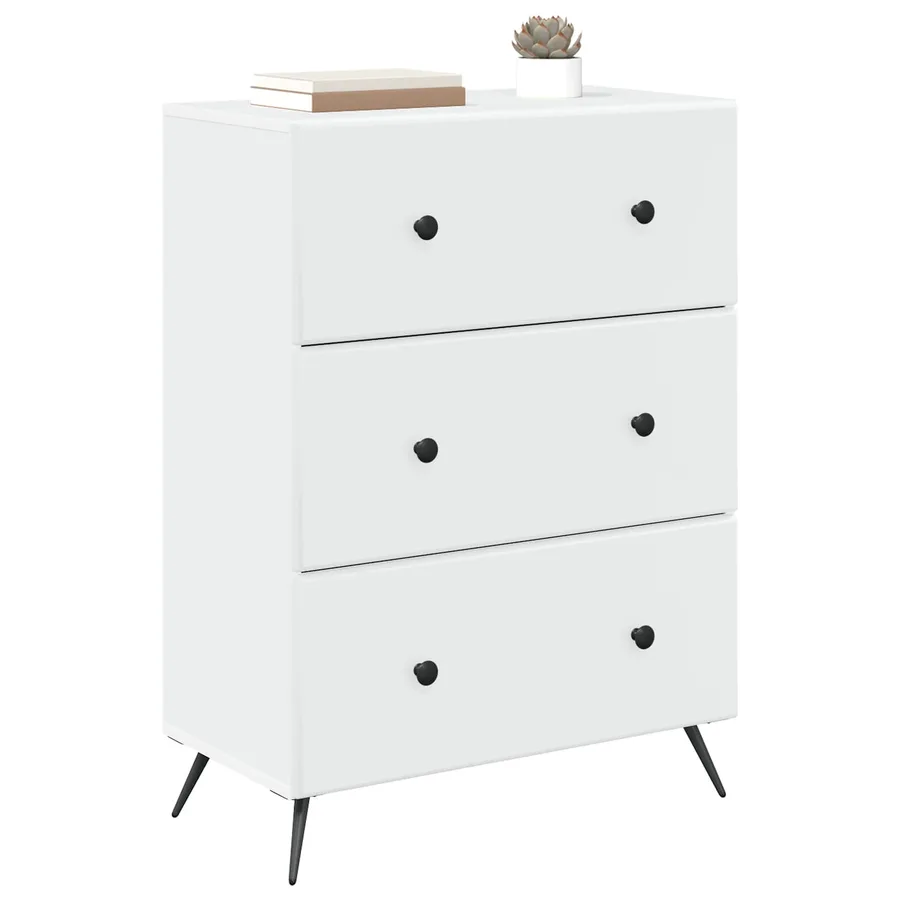 Armoire à tiroirs Blanc 66 x 34,5 x 90 cm Bois d'ingénierie - 3