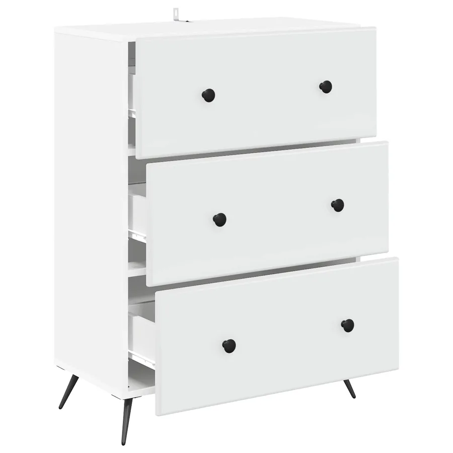 Armoire à tiroirs Blanc 66 x 34,5 x 90 cm Bois d'ingénierie - 5