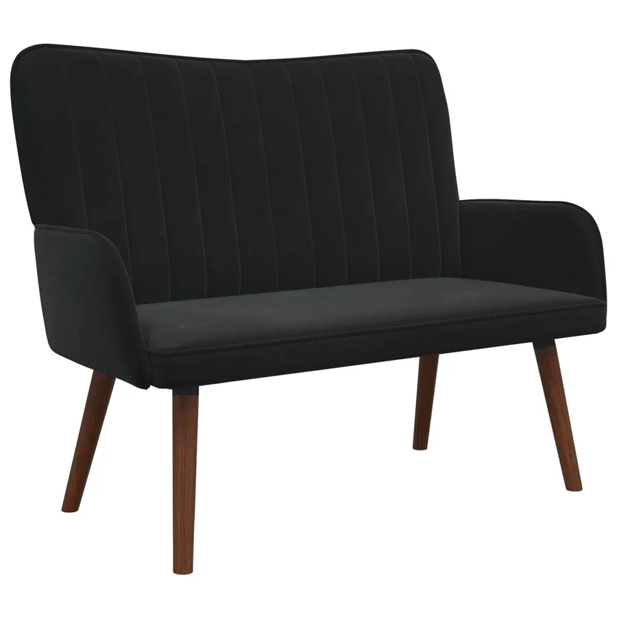 Sofa 2 places Noir 115 x 61 x 87 cm Velours - 2