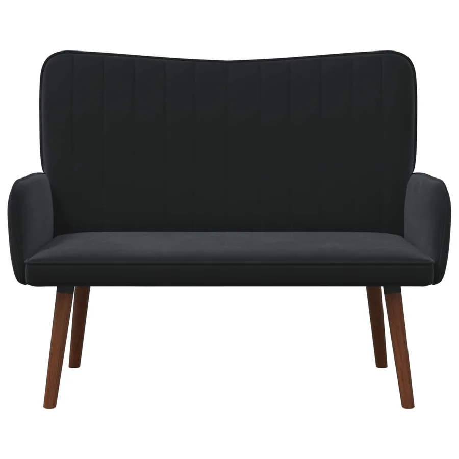 Sofa 2 places Noir 115 x 61 x 87 cm Velours - 4