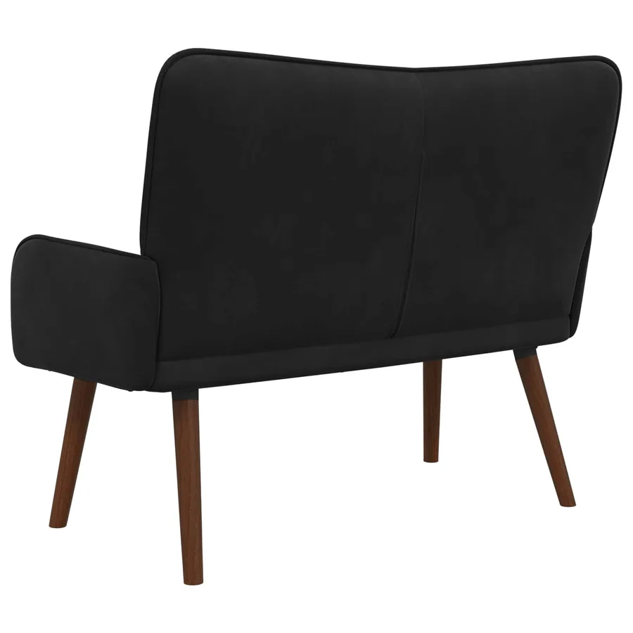 Sofa 2 places Noir 115 x 61 x 87 cm Velours - 6