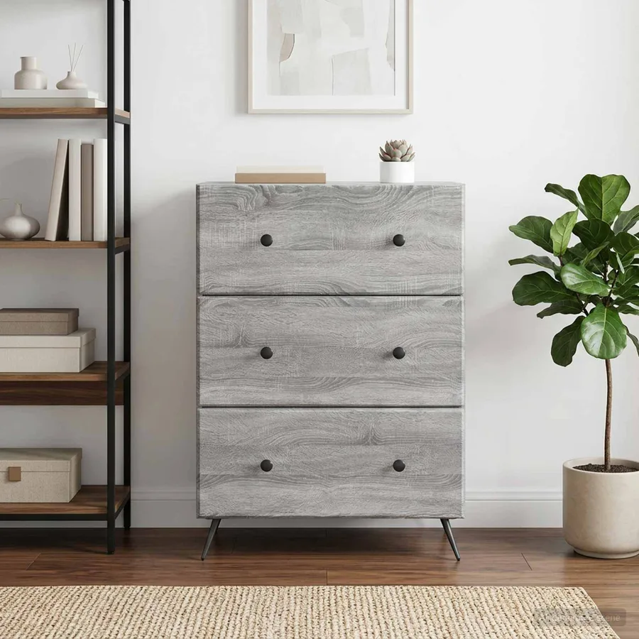 Armoire à tiroirs Sonoma gris 66 x 34,5 x 90 cm - 4