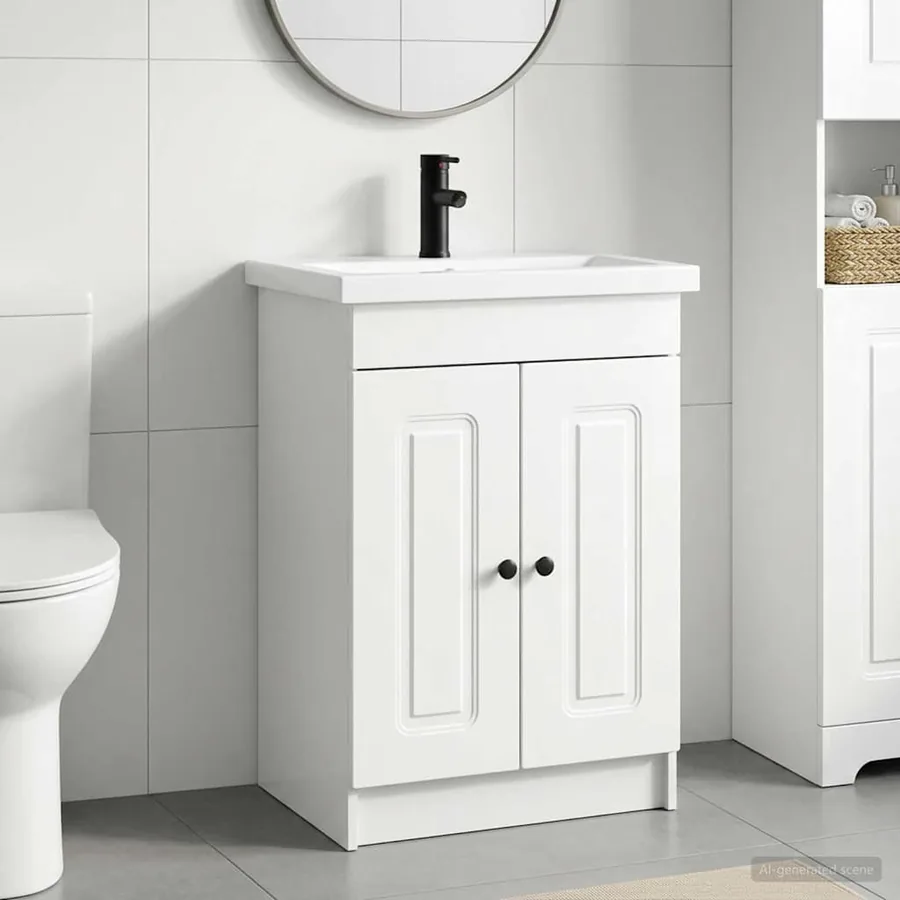 Ensemble de mobilier de salle de bain Blanc brillant