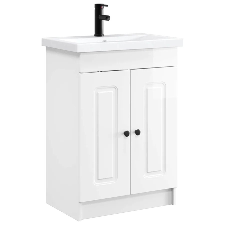 Ensemble de mobilier de salle de bain Blanc brillant - 2