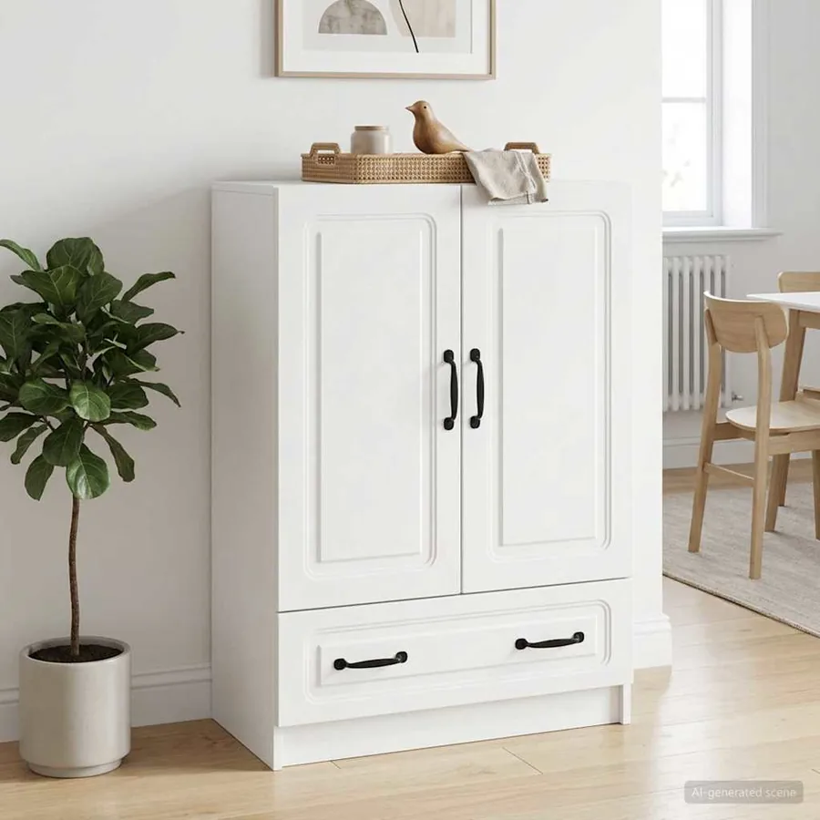 Buffet Blanc 66 x 34,5 x 92 cm Bois d'ingénierie