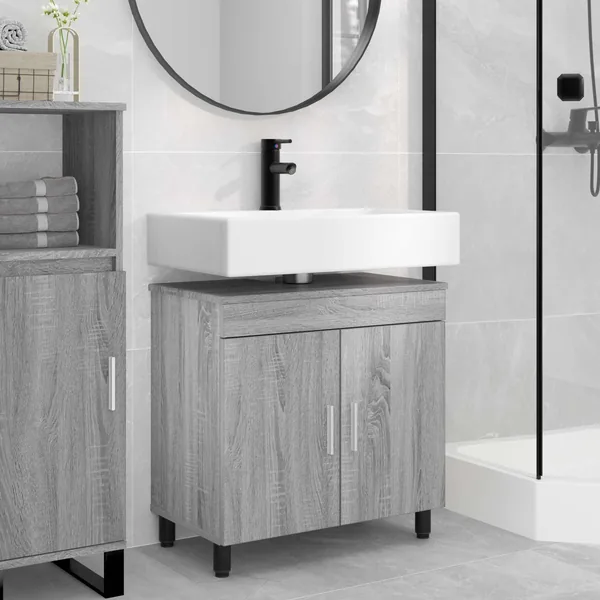Unité de vanité de salle de bain Sonoma gris 60 x 35 x 60 cm