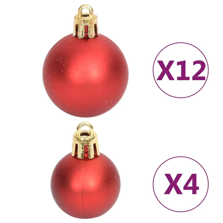 Ensemble de boules de Noël 108 pcs Rouge et blanc - 10